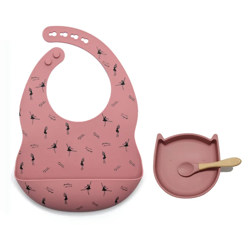 

Силиконовая Тарелка на присоске для детей, детская антифлип-миска для кормления, нагрудник из пищевого силикона, не содержит Бисфенол А