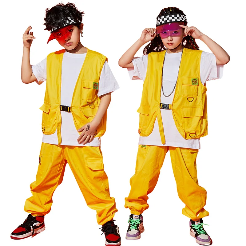 Одежда в стиле хип хоп детский костюм для выступлений одежда жилет и брюки