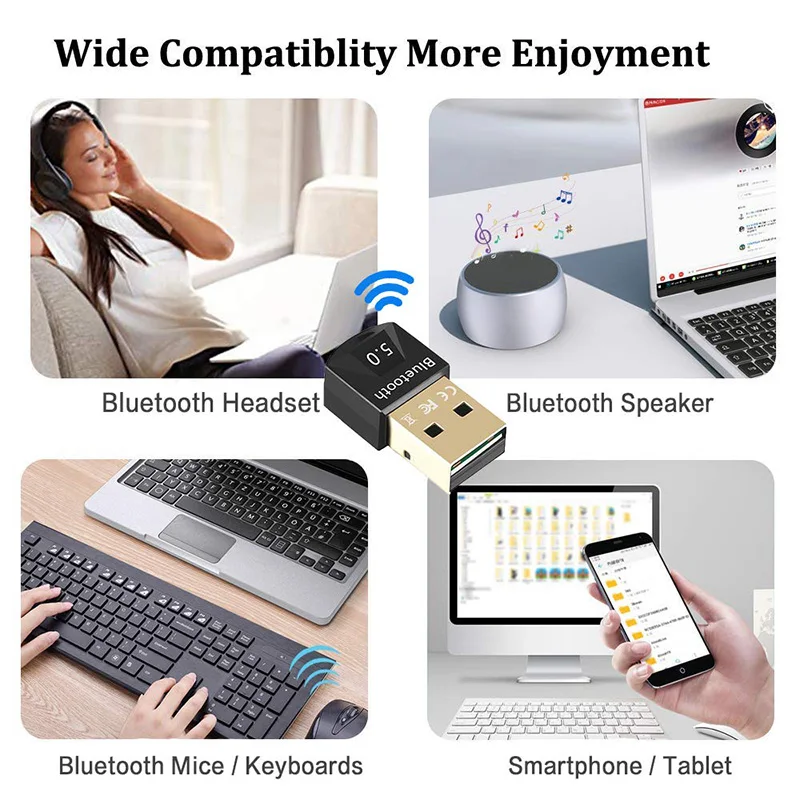 Bluetooth-адаптер Hannord USB мини-ключ Bluetooth 5 0 для настольного компьютера ноутбука