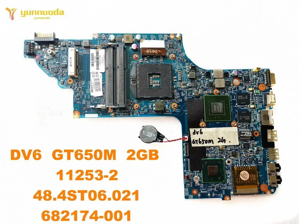 Оригинальная материнская плата для ноутбука HP DV6 GT650M 2 Гб 11253-2 48. 4st06. 021 682174-001
