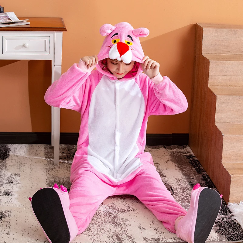 Розовая пантера кигуруми женские Комбинезоны для взрослых пижамы с животными