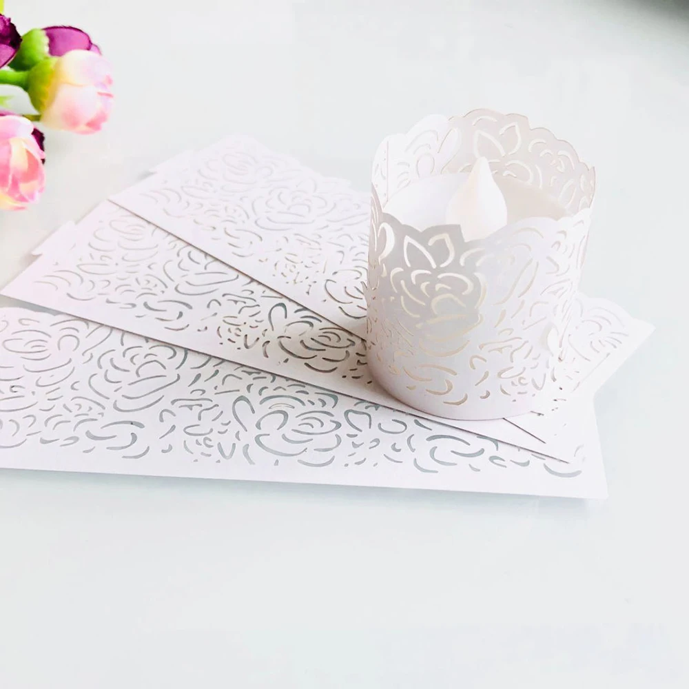 50 шт. держатели для свечей бумажные полые тени украшения свадебного стола