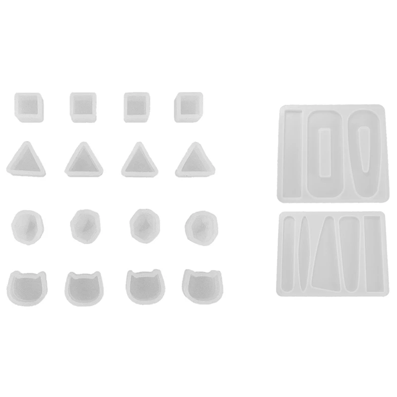 

16Pcs Tiny Silicone Jewelry Earring Necklace Pendant Mold & 2Pcs Handmade Silicone Epoxy Resin Mold Jewelry Making Tools