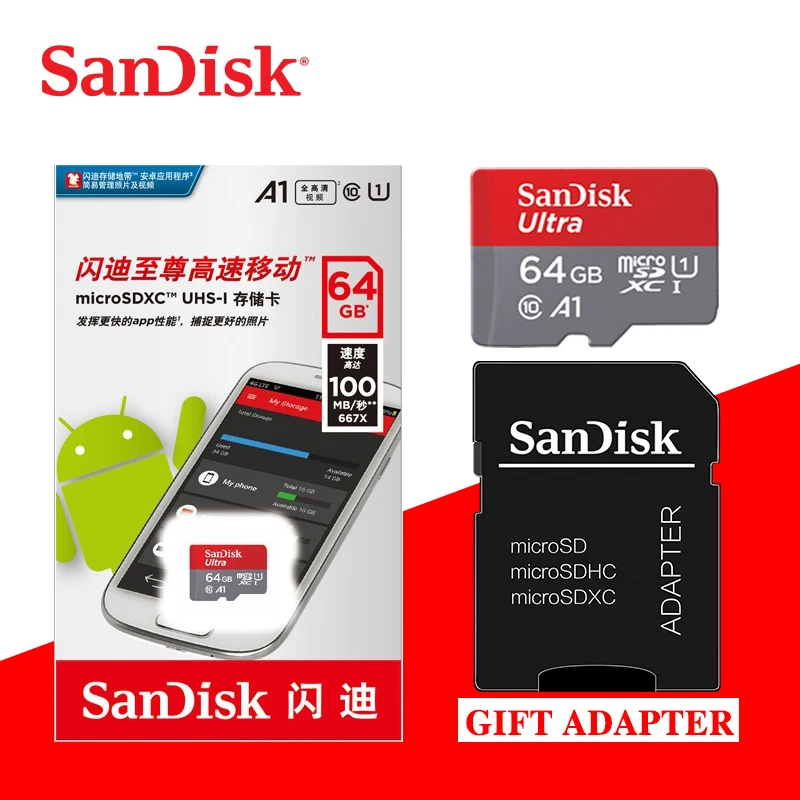 sandisk Ultra Micro SD 128 Гб 64 ГБ 32 ГБ 16 ГБ Micro SD карта SD/TF флеш-карта памяти microSD для смартфона
