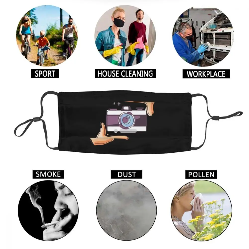 

Photographer Camera Reusable Face Mask Unisex Photography Lover Anti Haze Dustproof Protection Cover Respirator Mouth-Muffle