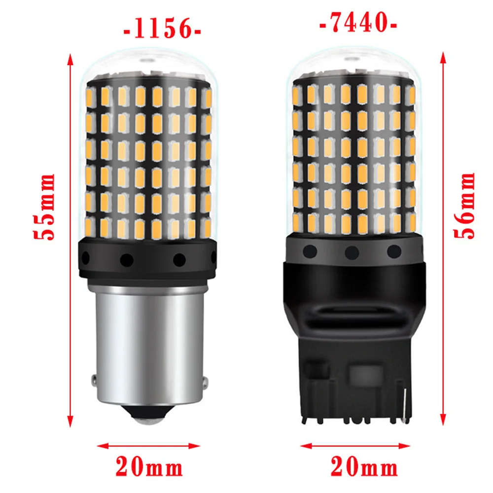 1 шт. T20 7440 W21W светодиодный лампы 3014 144smd CanBus без ошибок 1156 BA15S P21W BAU15S PY21W светильник