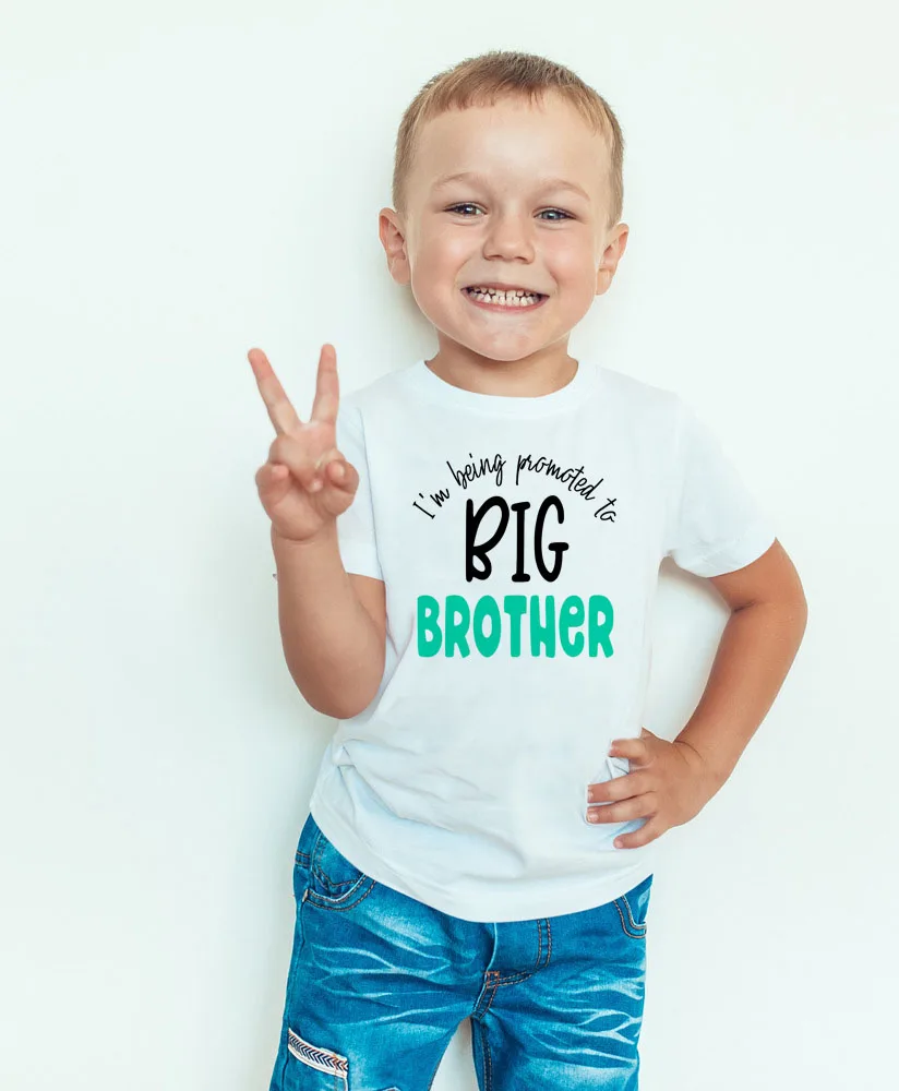 Белая футболка с короткими рукавами для мальчиков с надписью «Big Brother»; футболки с надписью «Brothers Anouncement»; Модные топы для малышей; Модная стильная футболка