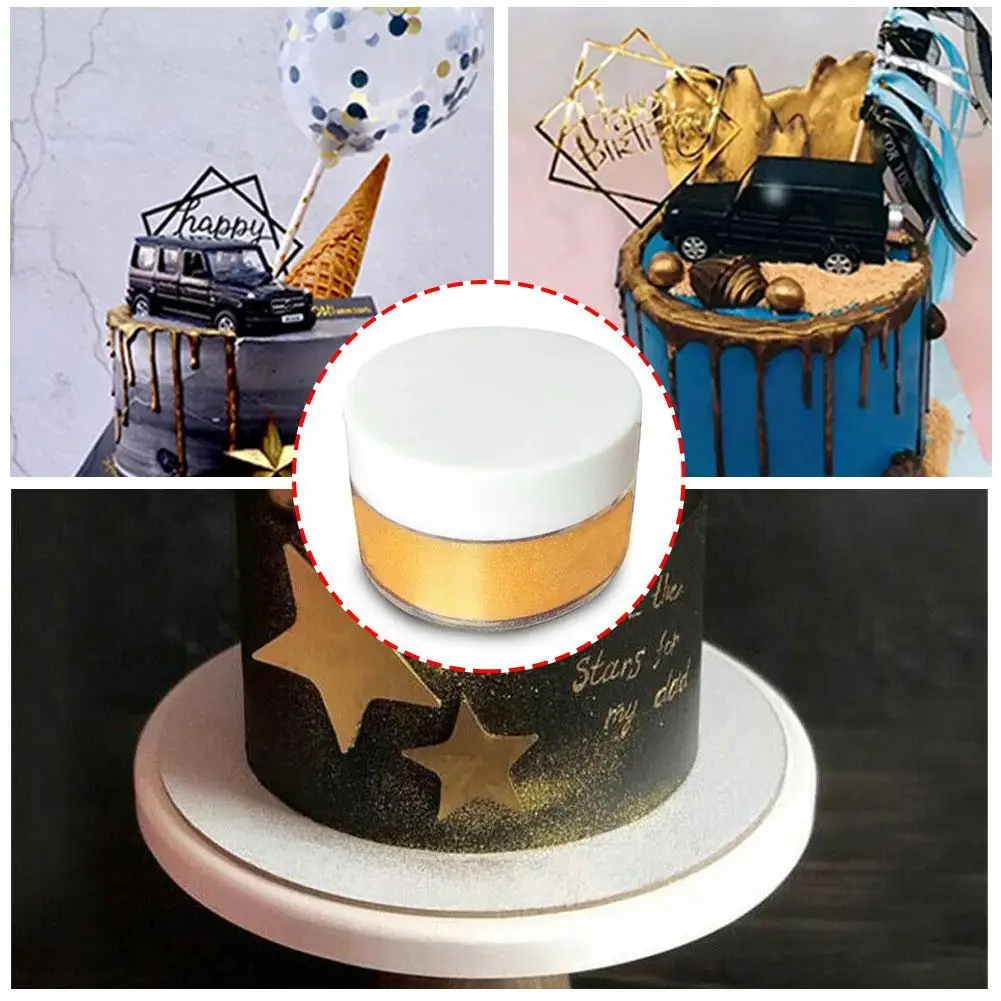 5g украшение торта выпечки Глянцевая порошок пищевые блестящие золотого