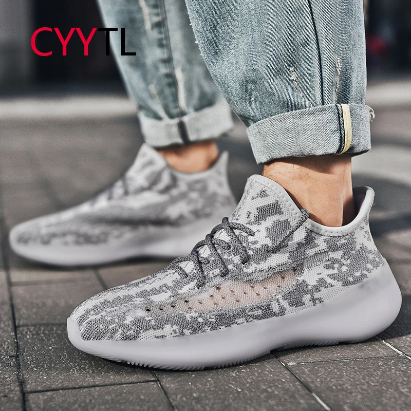 

CYYTL Men Summer Breathable Glow-in-the-dark Sneakers Lightweight Running Walking Shoes Casual Sports Trail Workout Trainers