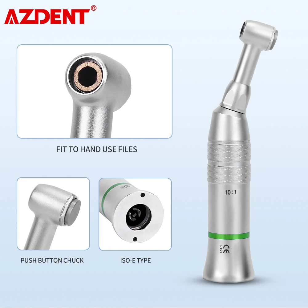 

Dental 10:1 Reduction Contra Angle 90º Reciprocating Rotate Endo Low Speed Push Button Handpiece For Hand Use Files