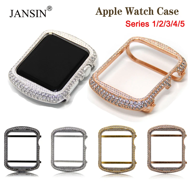 Роскошный Алмазный защитный чехол Стразы для Apple Watch 42 мм 38 Женский часов watch SE Series