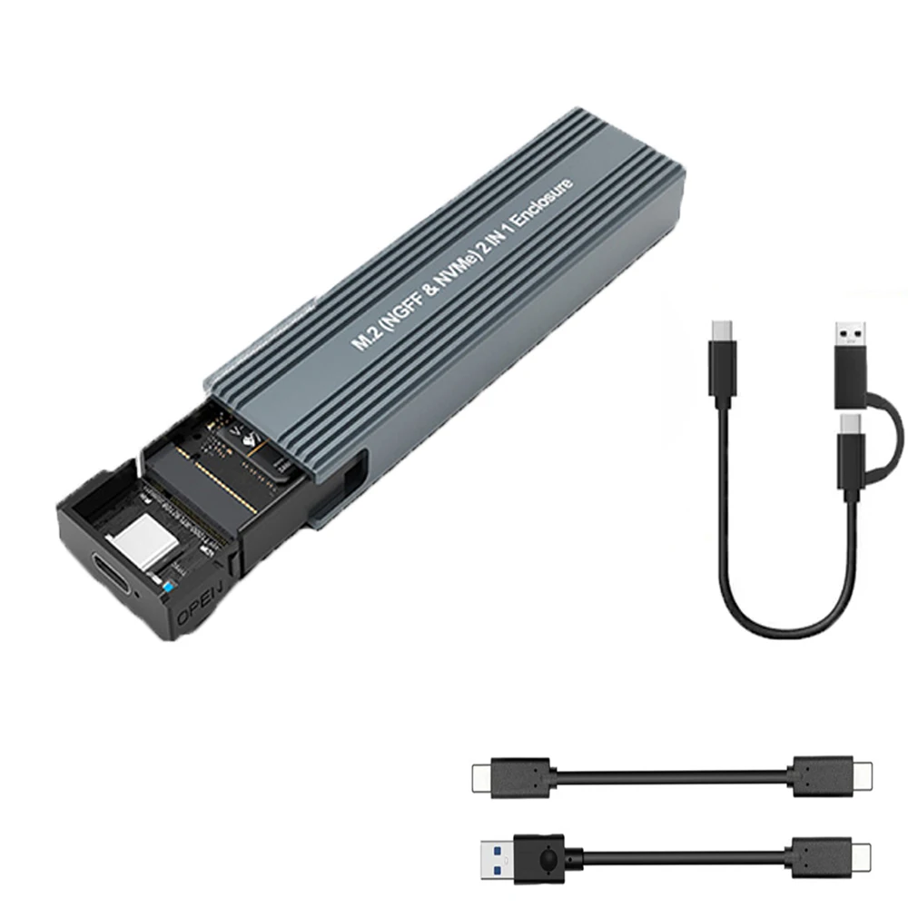 Чехол для M2 SSD футляр NVME M.2 на USB 3 1 адаптер с OTG PCIE NGFF SATA M/B Key 2230/2242/2260/2280 двойной