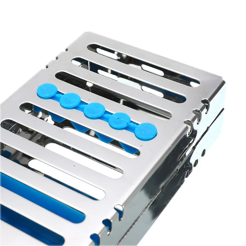 

5Pcs Dental Sterilization Box Autoclave Cassette Tray Box Rack Rubber Linker Instrument Clinic Dental Disinfection Holder