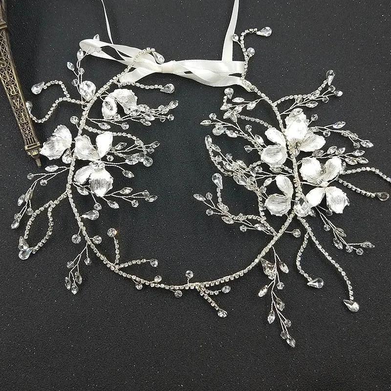 Женская повязка на голову ручной работы изящная свадебная тиара с кристаллами и