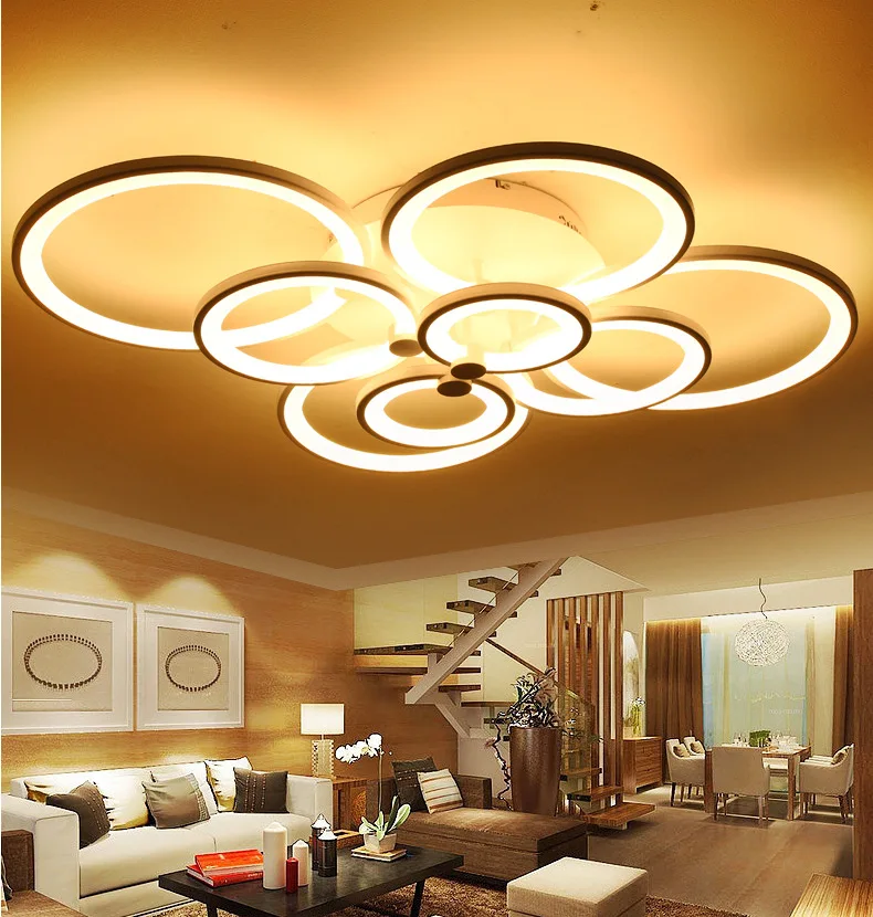 White&ampBlack Modern LED Chandelier Lustre For Living Room Light Bedroom Dining room Acrylic Ceiling Lighting Luminaire | Освещение