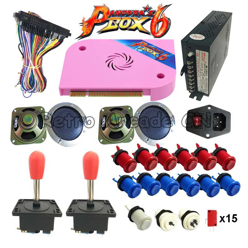 

New Version arcade kit with Original 3D Pandora Box 6 PCB 1300 in 1 Board joystick Happ button For DIY Arcade Game Machine