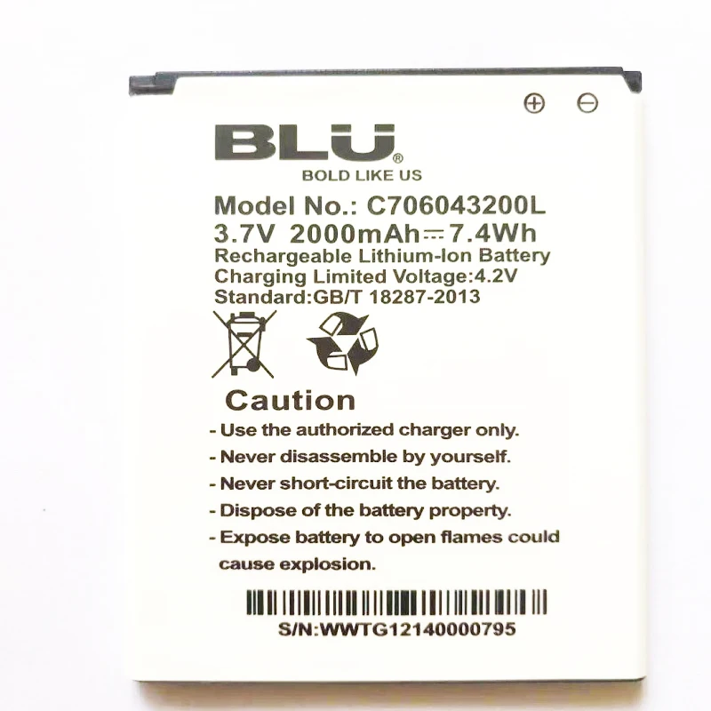 Сменный аккумулятор 3 7 в 2000 мАч для BLU STUDIO 5 0 II 2 D532 D532u C706043200L батареи мобильных