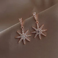 shiny star dangle earrings full crystal classic jewelry women wedding party earrings elegant female fashion drop earring 2021