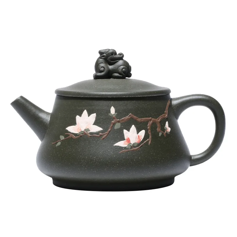 

Yixing purple clay teapot famous teapot handmade green clay auspicious Kung Fu tea set teapot