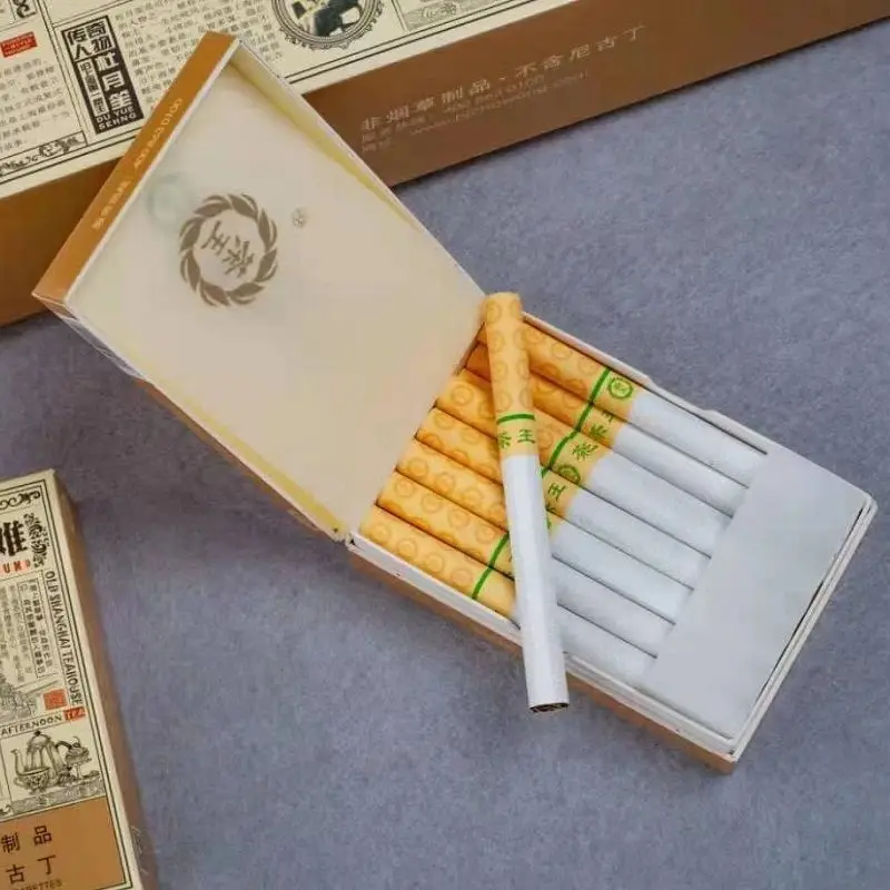 

Teaking Shanghai Beach Fuding Old White Tea Smoke Cigarette Non-tobacco Products No Nicotine Thick Branch 10PCS