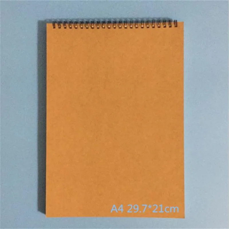 Скетчбук на спирали в стиле ретро винтажная Обложка из крафт бумаги блокнот для