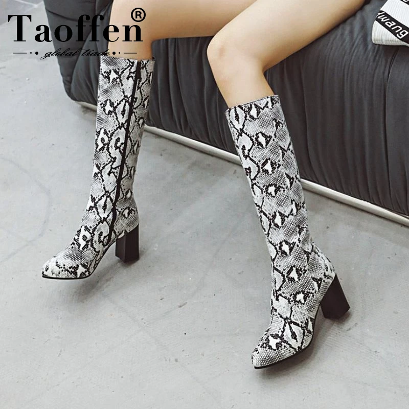 Taoffen Size 32-48 Women High Heels Thick Bottom Over The Knee Boots Sexy Wedges Platform Daily Office Shoes Woman Long Botas | Обувь