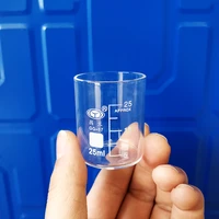 5pcs beaker in low form without spoutcapacity 25mlouter diameter34mmheight45mmlaboratory beaker