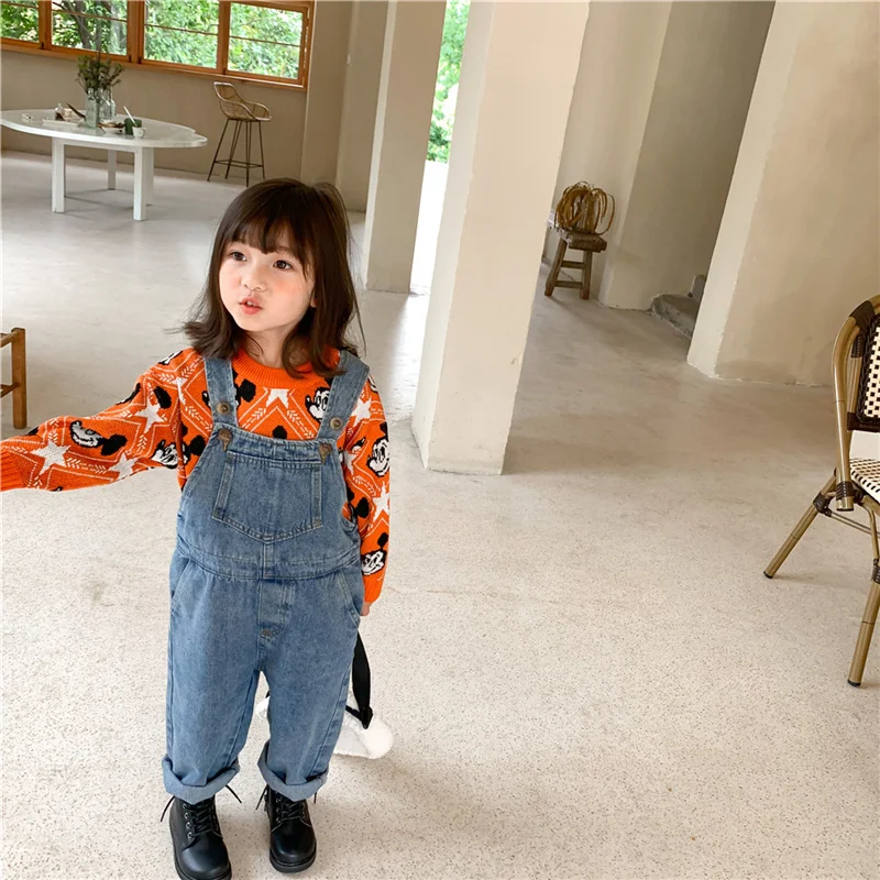 

Комбинезон джинсовый детский, для девочек, на весну-осень