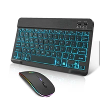 mini led bluetooth keyboard and mouse rgb wireless keyboard with mouse backlight russain ipad keyboard for tablet phone laptop