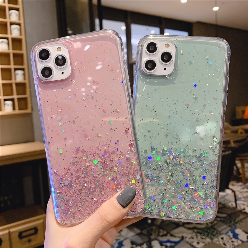Блестящий Прозрачный чехол для Huawei NOVA 2 3i 4 5 5i enjoy 7 8 9 s plus Y7 Y9 Y6 Y5 2019 Мягкий