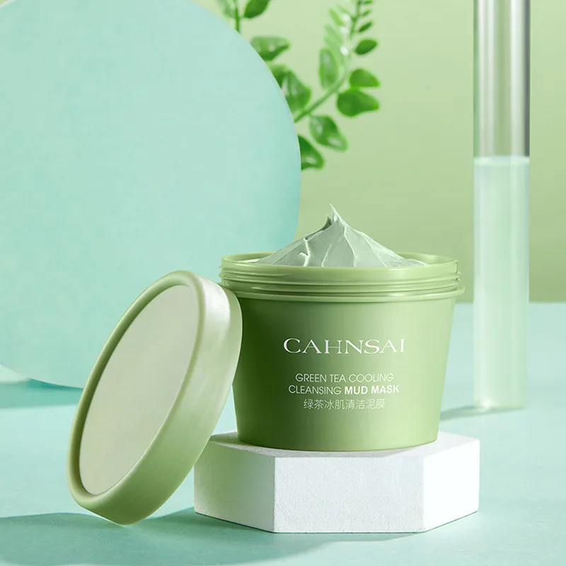 

Face Mask 100g Green Tea Ice Muscle Mud Mask Deep Cleansing Remove Blackheads and Shrink Pores Mask Facial Skin Care Products