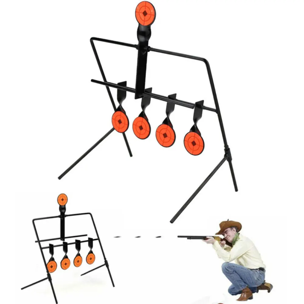 

Metal Resetting Shooting Target Paddle Wind Chime Style Target for Outdoor Shooting Training (Black)