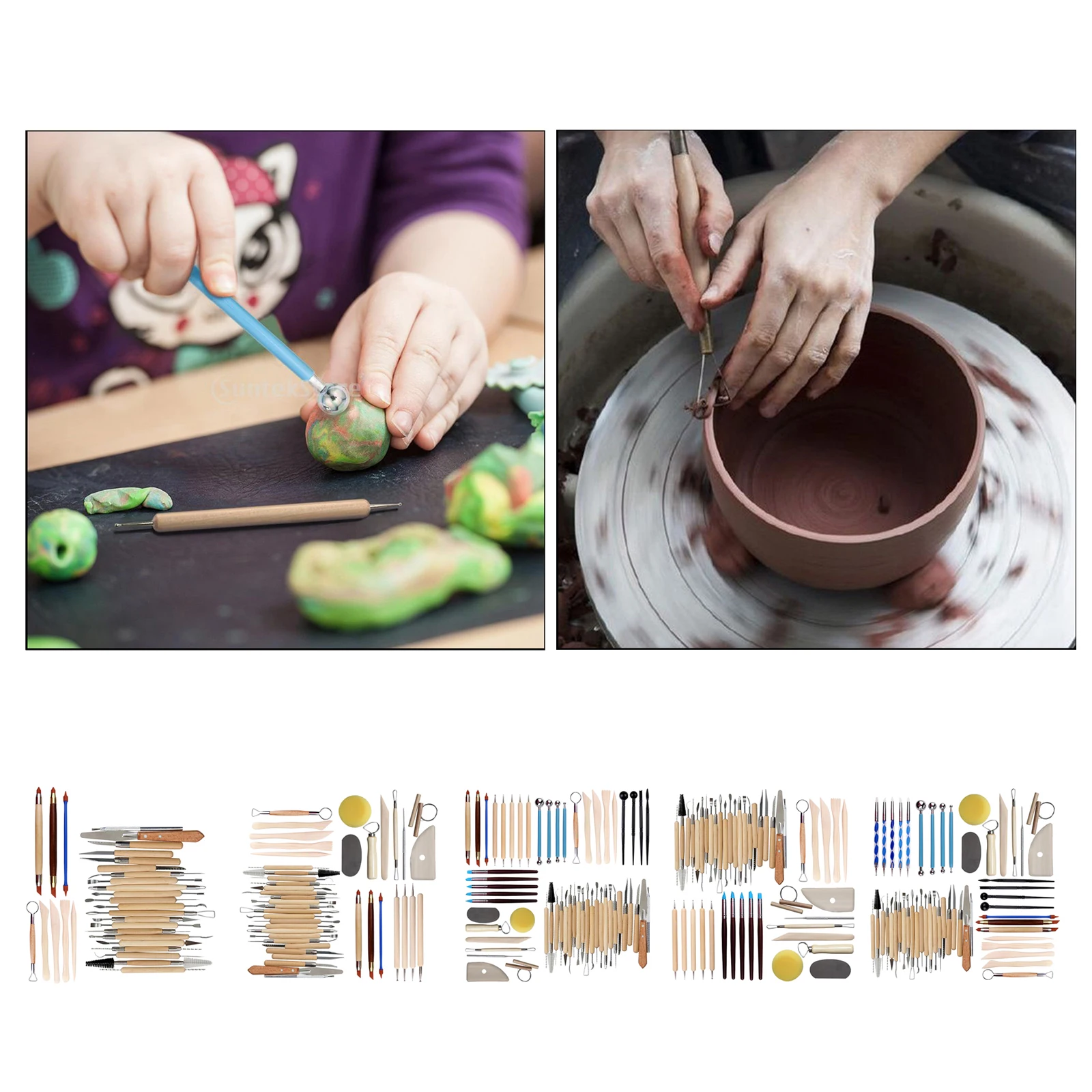 

Pottery and Polymer Clay Tools Set Ceramic Clay Kit Sculpture Carving Pottery Modeling Drawing DIY Equipment for Beginners