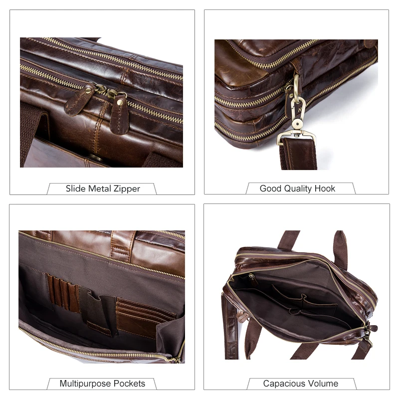 

Messenger Bag Men 100% Genuine leather shoulder bags man Business male briefcases bag for laptop documents handbags