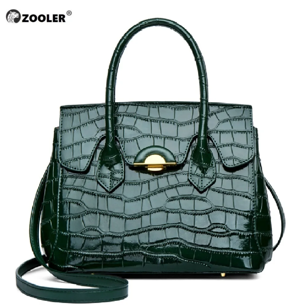 luxury green Высококачественная женская сумка из коровьей кожи, роскошные женские сумки из натуральной кожи ZOOLER, брендовая сумка, дизайнерская сумка-тоут, bolsa feminina# mh203 - Цвет: luxury green
