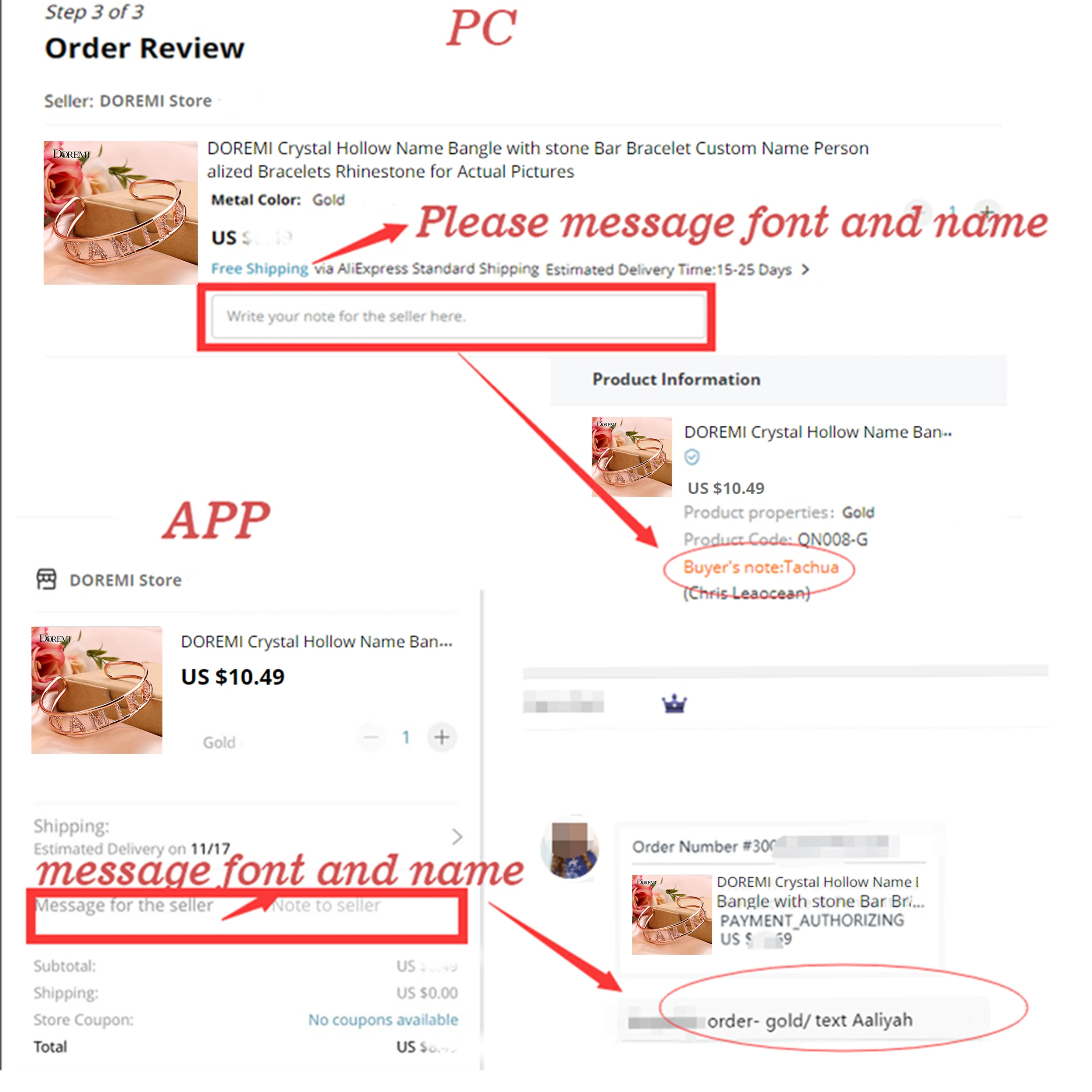 Ожерелье DOREMI из нержавеющей стали с персонализированным именем ожерелья буквой