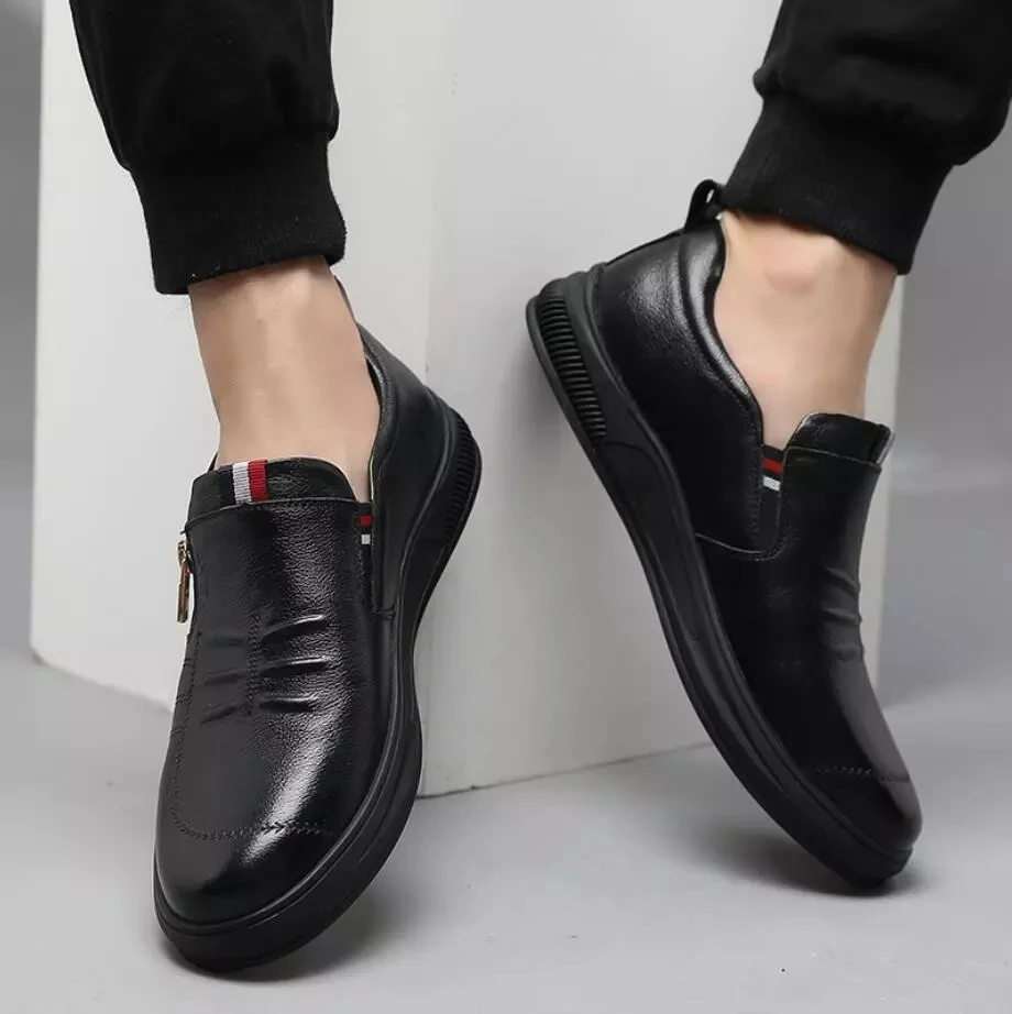 

Classic quality Mannen Echt Lederen Schoenen Mannen Sneakers Mocassins Ademend Slip Op Zwart Rijden Schoenen Chaussure Homme