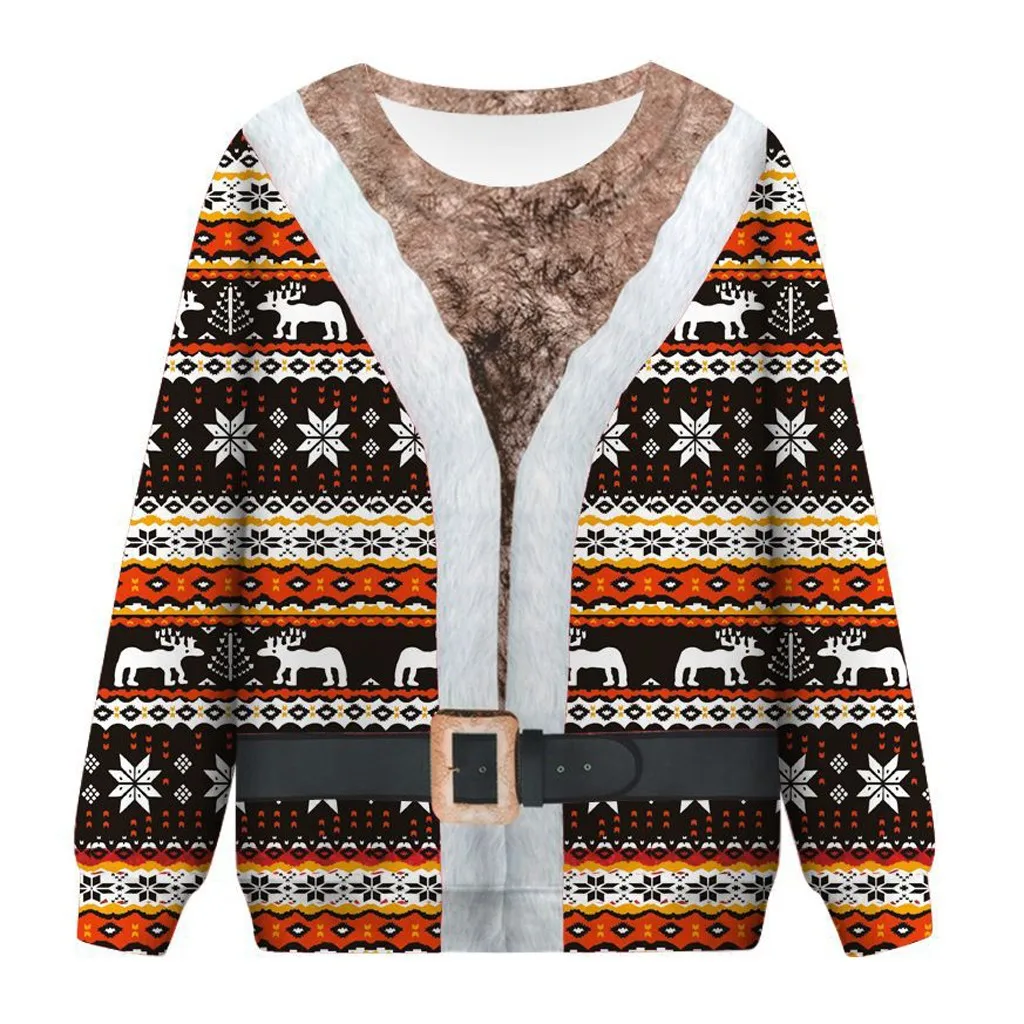 Рождественский женский свитер с забавным принтом уличная одежда пуловер топы