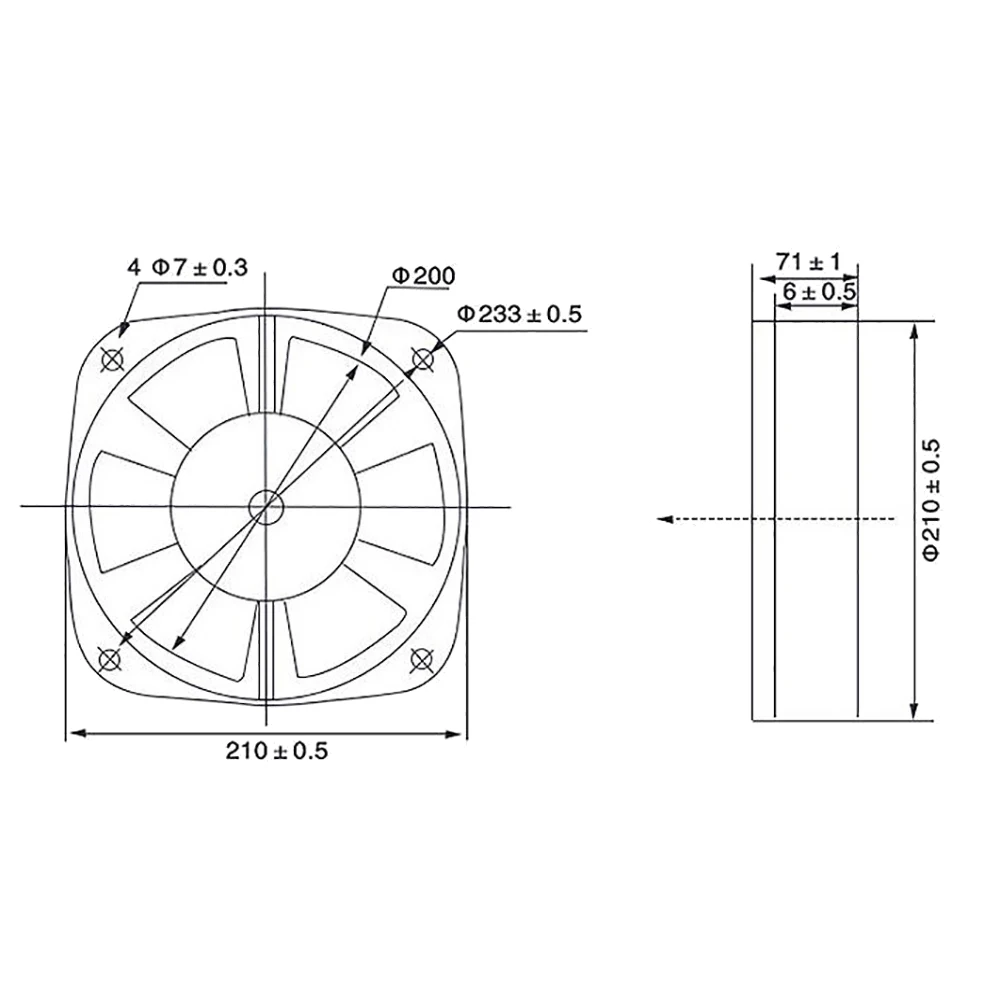 Одиночный фланец переменного тока 220 В 0 18 А 65 Вт осевой вентилятор электрический