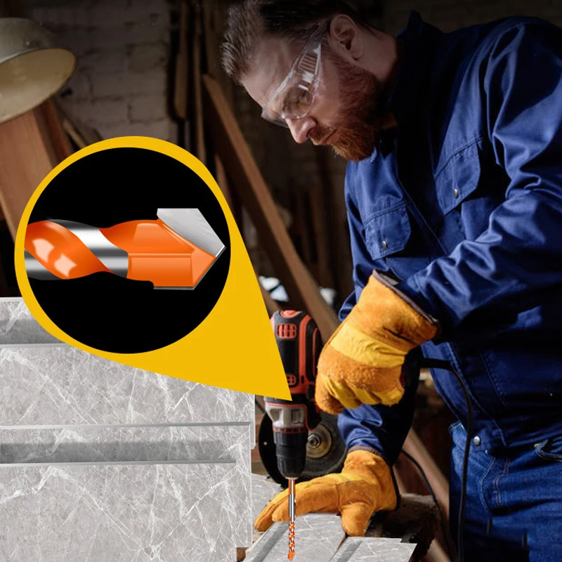 

Threaded Triangle Tungsten Steel Wall Tile Concrete Twist Drilling Bit Hand Electric Drill Marble Overlord Drill Home Tools