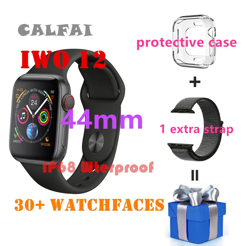 Умные часы IWO 12 watch Series 5 44 мм 1:1 IP68 IWO 8 обновленные умные часы спортивные часы с Siri ЭКГ защитный чехол PK iwo 12