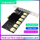 TISHRIC PCI Express множитель PCIE 1X до 456 USB расширения карты расширения PCI Express X16 преобразователь Riser 009s для майнинга биткоинов