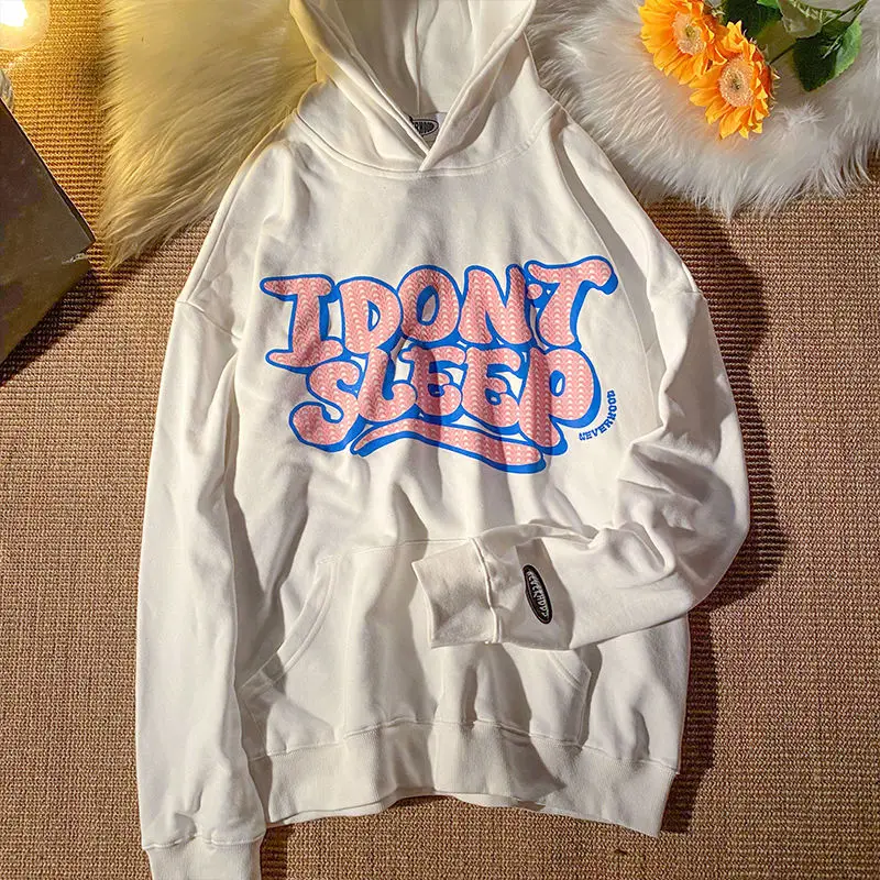 

2 Colors Goth Hip Hop Letter Printing Sweatshirt Women Graphic Hoodies 2021 Winter Tops for Teens Clothes Vintage Fashion Korean