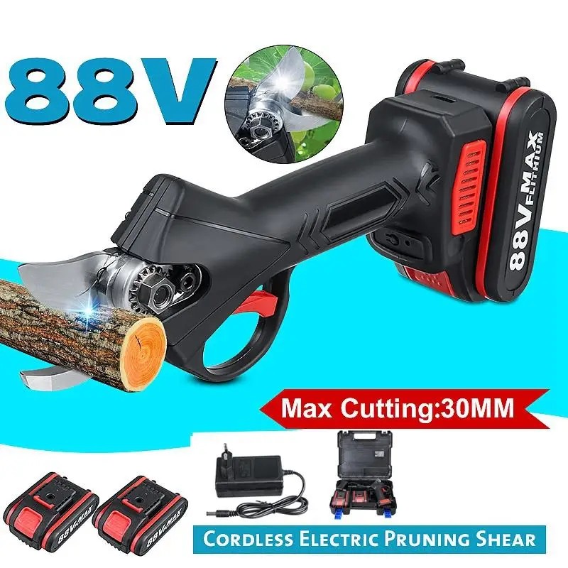 NEW 88V Cordless Pruner Lithium-ion Pruning Shear Efficient Fruit Tree Bonsai Pruning Electric Tree Branches Cutter Landscaping