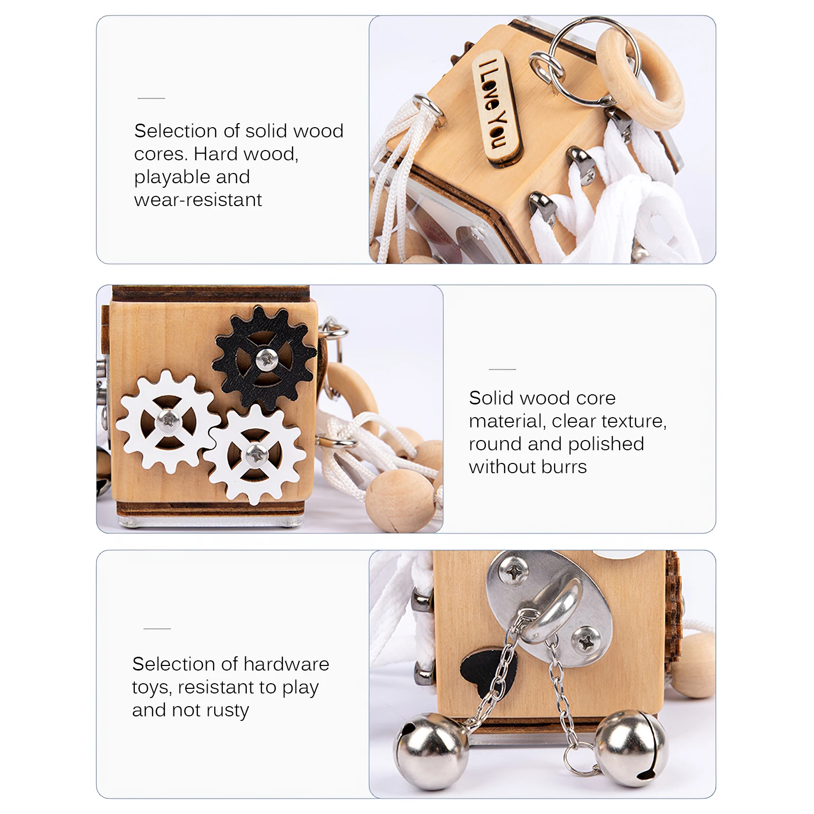 

Wooden Busy Cube Children Hands Ability Training Lock Box Early Learning Busy Board Busy Toy Baby Montessori Educational Toys