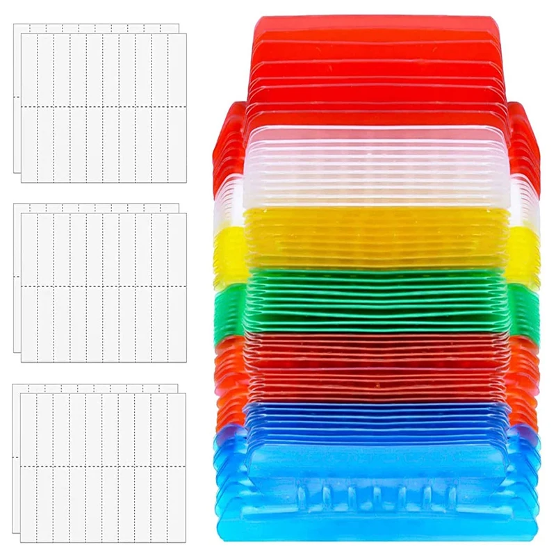 

60 Pcs 2 Inch Hanging Folder Tabs and 120 Grids Inserts for Quick Identification of Hanging Files Hanging File Inserts