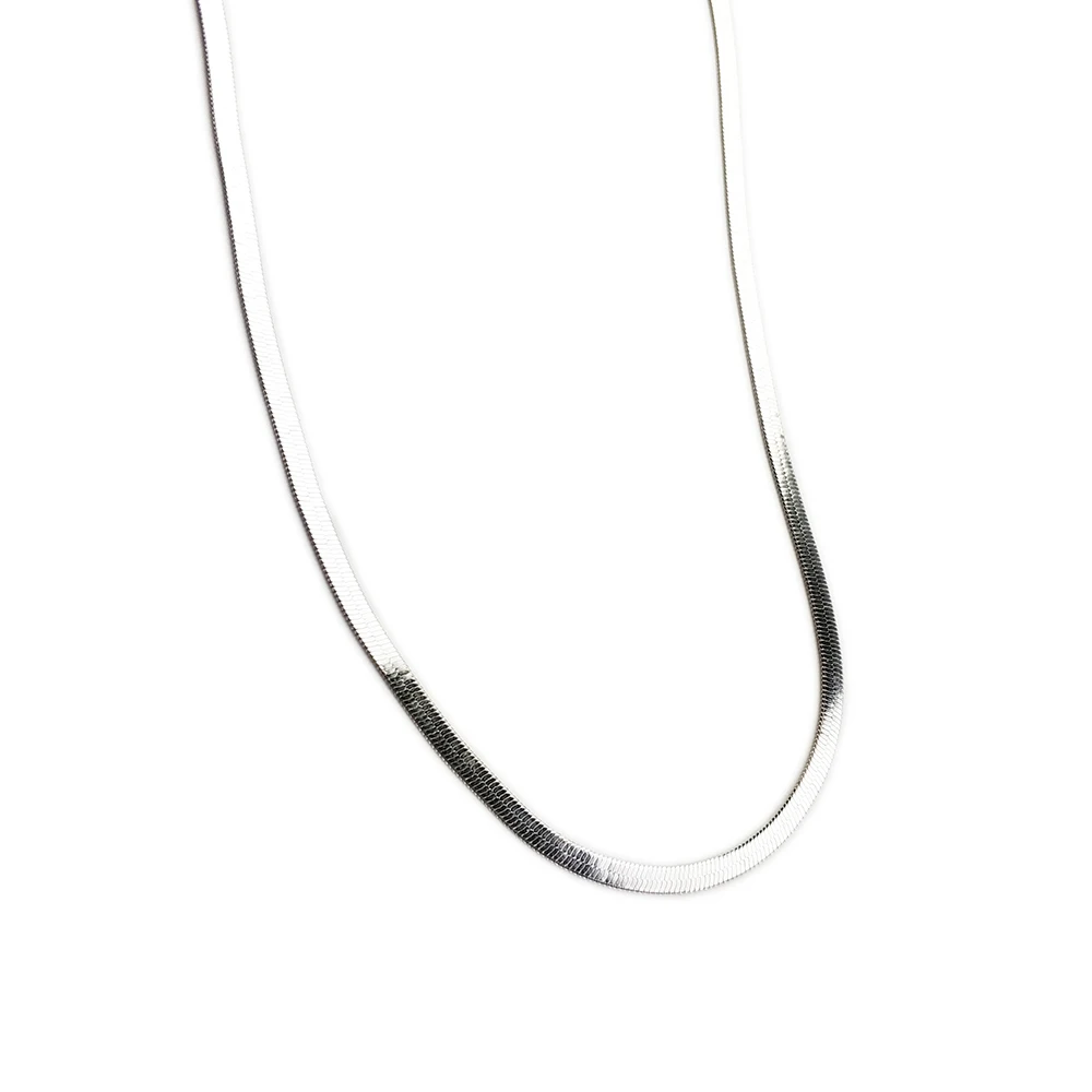 Fashion  Blade Chain on Neck Choker Necklace Women Sexy Flat Snake Chain Jewelry Gift Clavicle Necklace