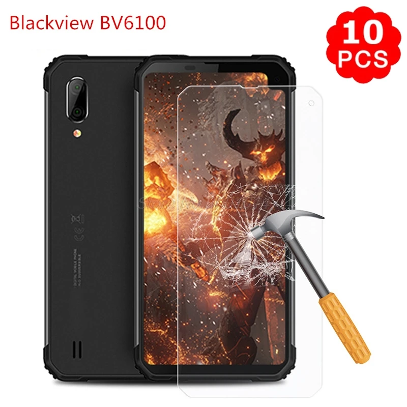 

10Pcs Tempered Glass For Blackview BV6100 Glass Screen Protector 9H Protective Mobile Phone Film For Blackview BV6100 IP68 6.88"