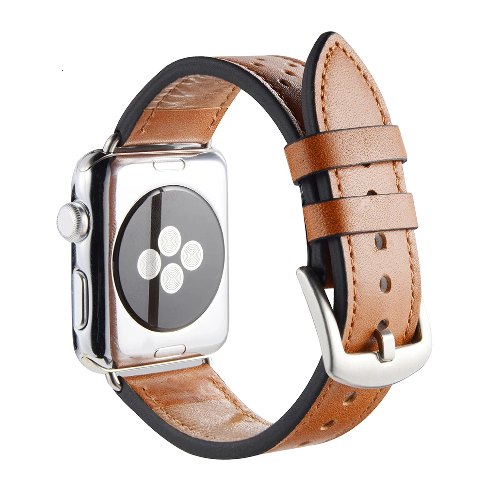 Роскошный кожаный ремешок в стиле ретро для Apple watch 44 мм 42 мм 38 с черным адаптером для iwatch серии 5 1 2 3 ремешок для часов