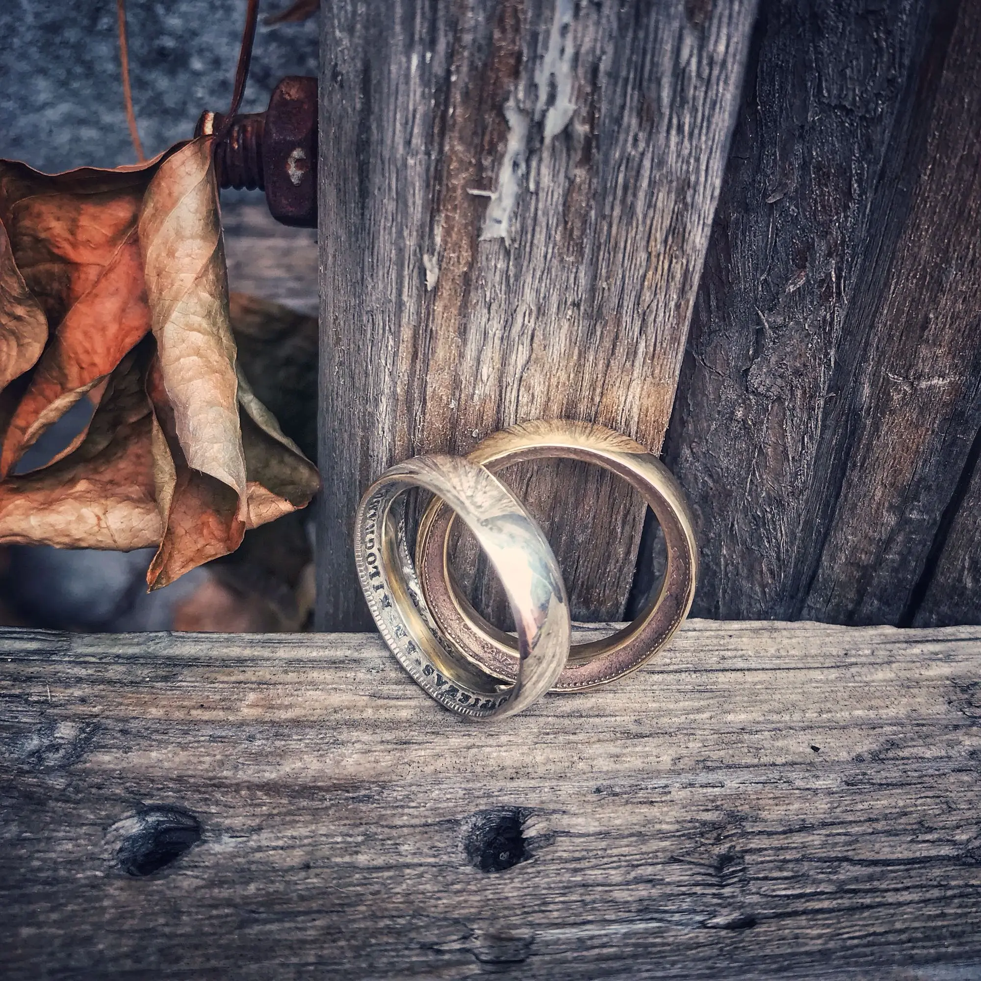 

Кольцо Amekaji из индийской меди, серебра, меди, монет Моргана ручной работы, модные парные аксессуары в стиле ретро, ювелирные изделия для коль...